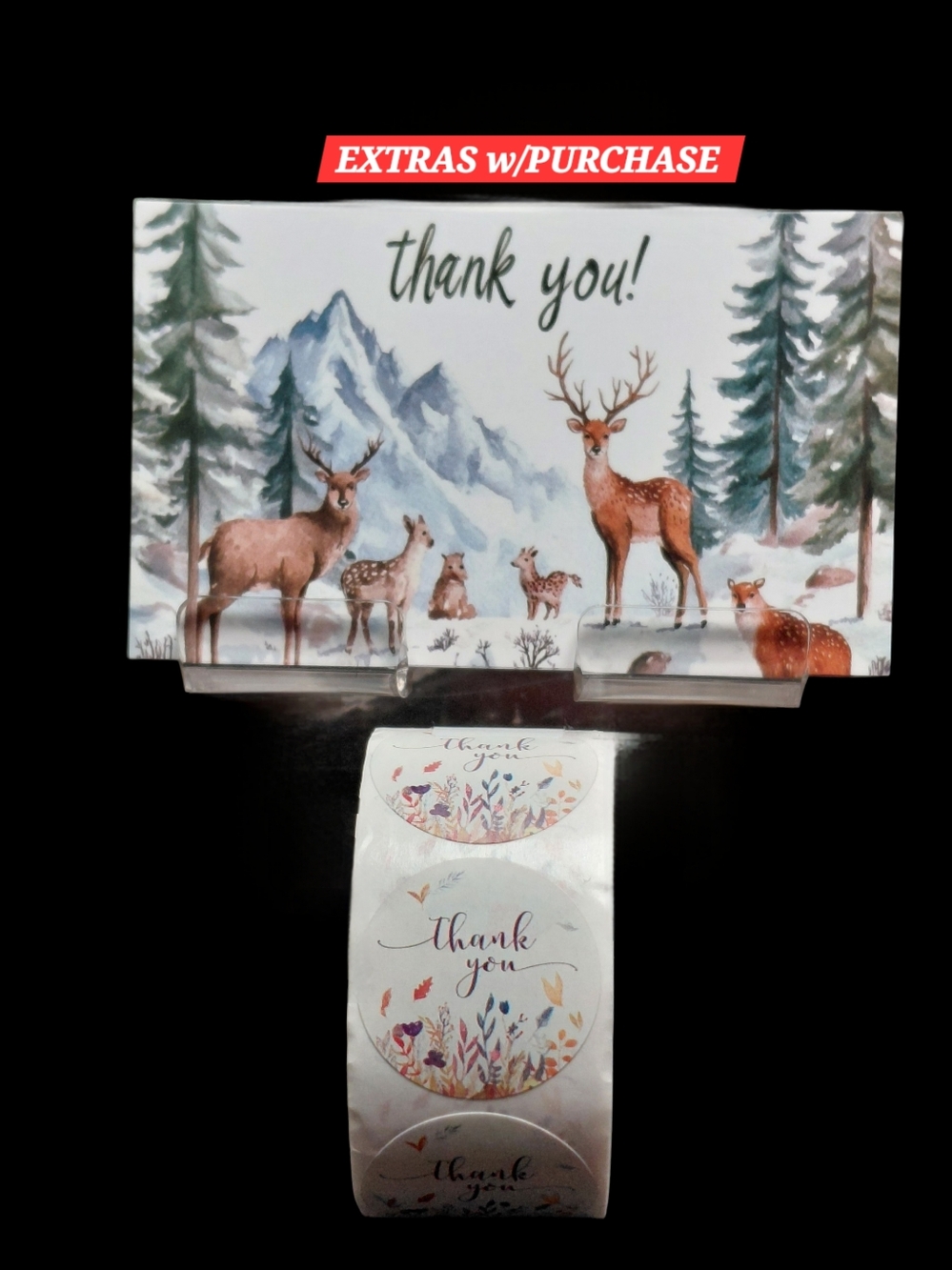 550ct. 50ct. Thank You Cards And 500 Stickers/Bonus 3 Random Polymailers 3.54x2